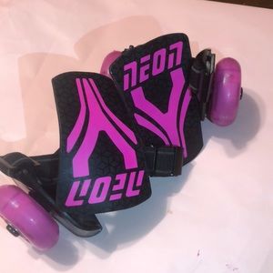 Neon pink street rollers